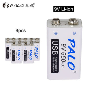9V 6F22 650mAh li-ion Rechargeable battery Micro USB Batteries 9 v lithium for Multimeter Microphone Toy Remote Control KTV use
