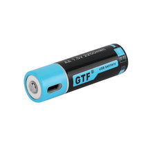 Load image into Gallery viewer, GTF 100% capacity 1.5V 1500mAh AA li-ion Battery 2550mwh li-polymer with USB rechargeable lithium usb battery + USB cable