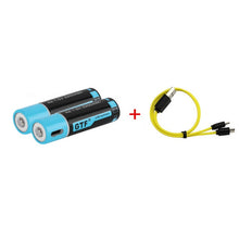 Load image into Gallery viewer, GTF 100% capacity 1.5V 1500mAh AA li-ion Battery 2550mwh li-polymer with USB rechargeable lithium usb battery + USB cable