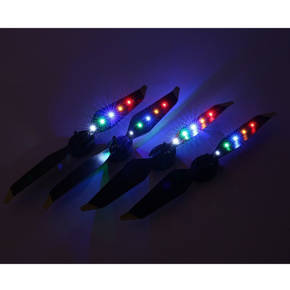 2 Pairs LED Flash Light Propellers for DJI Mavic Pro Platinum FPV Drone Rechargeable Battery Quick Release CW CCW Props