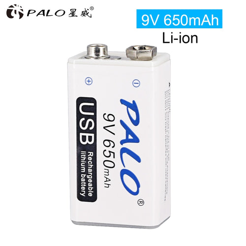 9V 6F22 650mAh li-ion Rechargeable battery Micro USB Batteries 9 v lithium for Multimeter Microphone Toy Remote Control KTV use