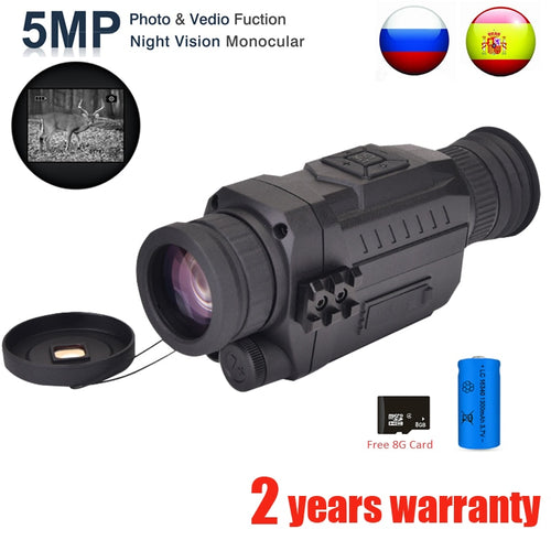 WG540 Infrared Digital Night Vision Monoculars with 8G TF card full dark 5X40 200M range Hunting Monocular Night Vision Optics