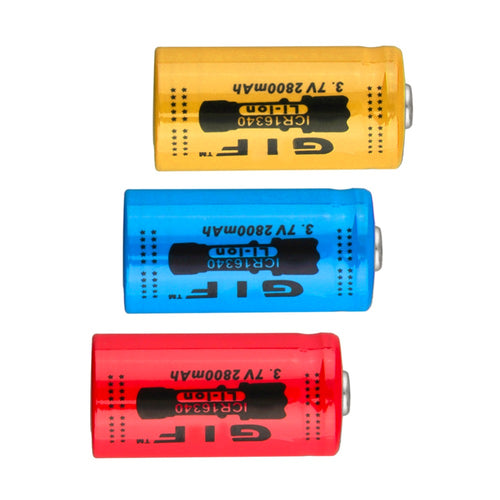 4pcs/lot GTL Universal 16340 3.7V 2800mAh Rechargeable Batteries Li-ion Battery Red Yellow Blue Wholesale