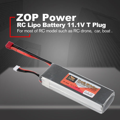 ZOP Power 11.1V 4500mAh 45C 3S 1P Lipo Battery T Plug Rechargeable for RC Racing Drone Quadcopter Helicopter Car Boat