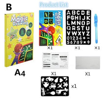 Load image into Gallery viewer, 1PC A4 A3 LED Luminous Drawing Board Graffiti Doodle Drawing Tablet Magic Draw With Light-Fun Fluorescent Pen Educational Toy