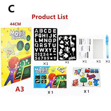 Load image into Gallery viewer, 1PC A4 A3 LED Luminous Drawing Board Graffiti Doodle Drawing Tablet Magic Draw With Light-Fun Fluorescent Pen Educational Toy