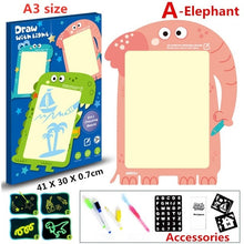 Load image into Gallery viewer, 1PC A4 A3 LED Luminous Drawing Board Graffiti Doodle Drawing Tablet Magic Draw With Light-Fun Fluorescent Pen Educational Toy