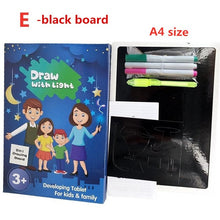 Load image into Gallery viewer, 1PC A4 A3 LED Luminous Drawing Board Graffiti Doodle Drawing Tablet Magic Draw With Light-Fun Fluorescent Pen Educational Toy