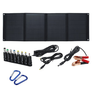 100W Foldable Solar Panel 12V/5V Portable Battery Charger Dual USB Outdoor Waterproof Power Bank for Phone PC Car RV Boat