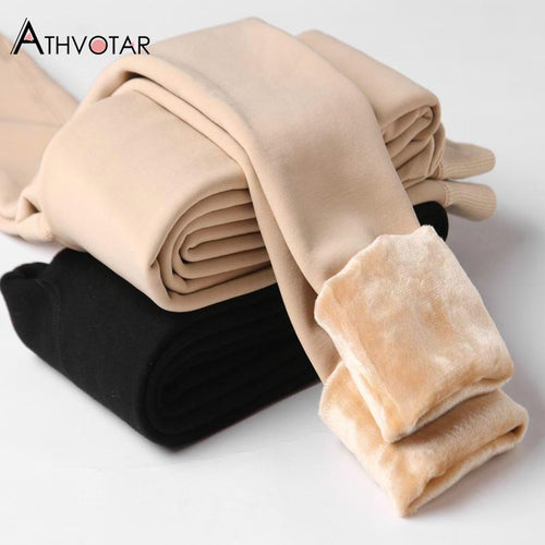 ATHVOTAR Winter Warm Leggings Women High Waist Girl Casual Leggins Thicken Push Up Elasticity Leggings for Women