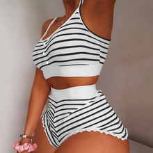 Load image into Gallery viewer, Women&#39;s 2 Pieces Kawaii Strawberry Print Frill Hem Cami Pajama Set 2021 Femme Cute Crop Top &amp; Shorts Suits Lady Sleepwear Y2k