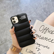 Load image into Gallery viewer, Fashion Brand Down Jacket Phone Case For iPhone 13 12 11 Pro Max X XS XR 7 8 Plus SE 2020 The Puffer Case Soft Silicone Cover