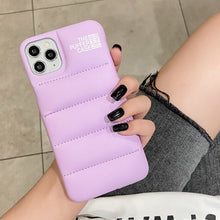Load image into Gallery viewer, Fashion Brand Down Jacket Phone Case For iPhone 13 12 11 Pro Max X XS XR 7 8 Plus SE 2020 The Puffer Case Soft Silicone Cover