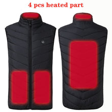 Load image into Gallery viewer, WJJDFC New 9pcs Heated Vest Men Women Usb Heated Jacket Heating Vest Thermal Clothing Hunting Vest Winter Heating Jacket Black