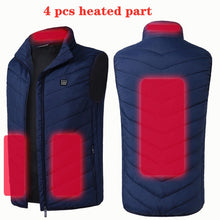 Load image into Gallery viewer, WJJDFC New 9pcs Heated Vest Men Women Usb Heated Jacket Heating Vest Thermal Clothing Hunting Vest Winter Heating Jacket Black