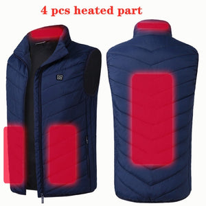 WJJDFC New 9pcs Heated Vest Men Women Usb Heated Jacket Heating Vest Thermal Clothing Hunting Vest Winter Heating Jacket Black