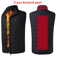 Load image into Gallery viewer, WJJDFC New 9pcs Heated Vest Men Women Usb Heated Jacket Heating Vest Thermal Clothing Hunting Vest Winter Heating Jacket Black