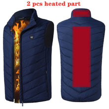 Load image into Gallery viewer, WJJDFC New 9pcs Heated Vest Men Women Usb Heated Jacket Heating Vest Thermal Clothing Hunting Vest Winter Heating Jacket Black