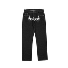 Load image into Gallery viewer, Spoof Portrait Print Denim Pants Mens High Street Funny Loose Straight-leg Pants Streetwear Casual Jeans Trousers Men