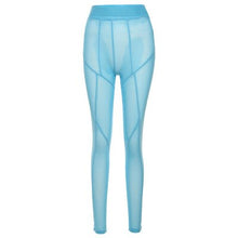 Load image into Gallery viewer, Joskaa Sexy See-through Black High Waist Long Trousers Casual Sweatpants Women Autumn 2021 Elastic Pencil Pants Mesh Leggings