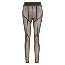 Load image into Gallery viewer, Joskaa Sexy See-through Black High Waist Long Trousers Casual Sweatpants Women Autumn 2021 Elastic Pencil Pants Mesh Leggings