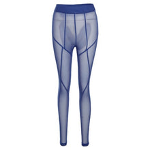 Load image into Gallery viewer, Joskaa Sexy See-through Black High Waist Long Trousers Casual Sweatpants Women Autumn 2021 Elastic Pencil Pants Mesh Leggings