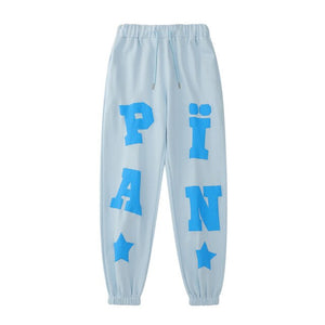 Letter Print Sweatpants Mens Streetwear Jogger Pants Loose Elastic Waist Casual Sports Trousers Men