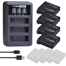 Load image into Gallery viewer, 4Pcs 1680mAh AHDBT-401 Battery for Gopro Hero 4 Battery AHDBT401 AHDBT 401 + LED 3-Port USB Charger For GoPro Hero4 HERO4 Camera