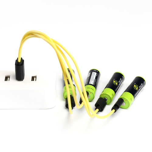 ZNTER 2/4pcs AA Rechargeable Battery 1.5V 1700mAh USB Charging Lithium Battery Bateria with Micro USB Charging Cable