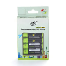 Load image into Gallery viewer, ZNTER 2/4pcs AA Rechargeable Battery 1.5V 1700mAh USB Charging Lithium Battery Bateria with Micro USB Charging Cable