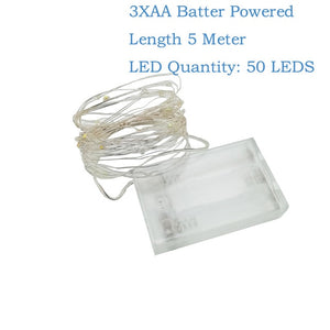 Cooper Wire Cabinet Lights 2M 5M 10M LED String Lights Christmas Home Decor Battery Operated Christmas Wedding Lamp Guirlande
