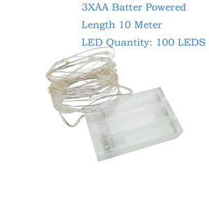 Cooper Wire Cabinet Lights 2M 5M 10M LED String Lights Christmas Home Decor Battery Operated Christmas Wedding Lamp Guirlande