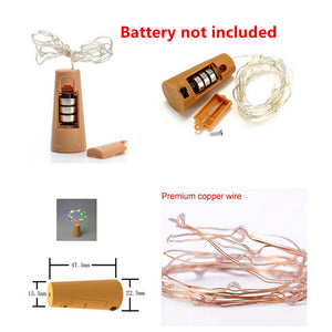 Cooper Wire Cabinet Lights 2M 5M 10M LED String Lights Christmas Home Decor Battery Operated Christmas Wedding Lamp Guirlande